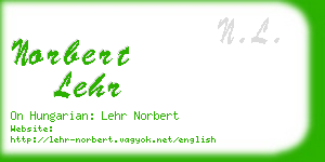 norbert lehr business card